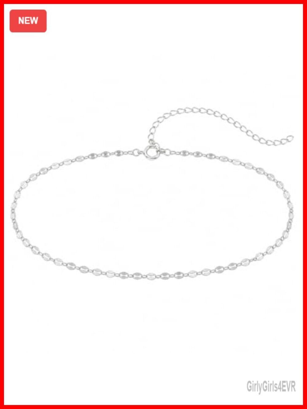 Silver Plated Stainless Steel Lace Chain Choker Necklace